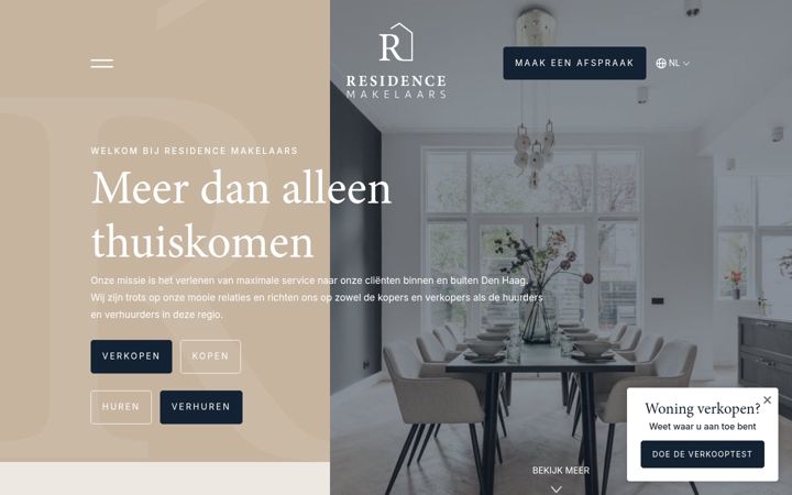 Screenshot ta' residencemakelaars.com