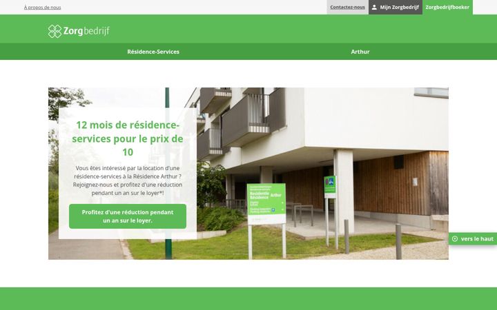 Capture d'écran de residences-arthur.be