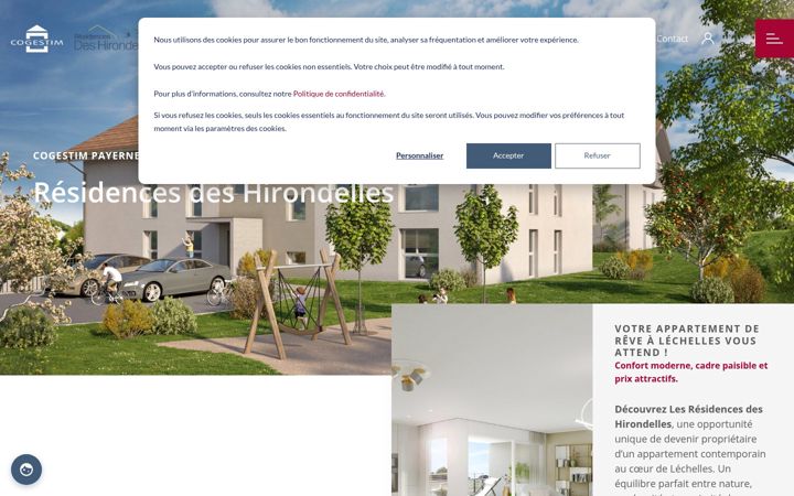 Screenshot of residences-des-hirondelles.ch