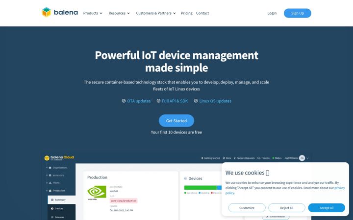 Screenshot of resin.io