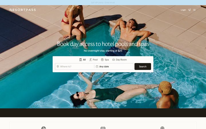 Skjámynd af resortpass.com