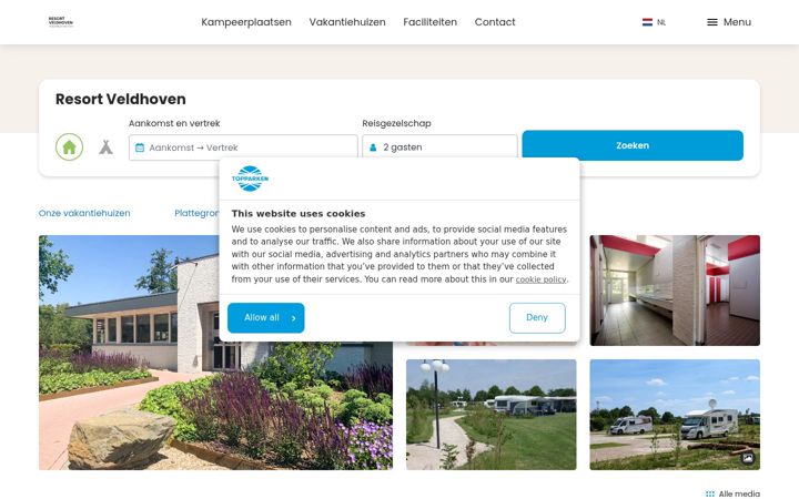 Captura de pantalla de resortveldhoven.nl