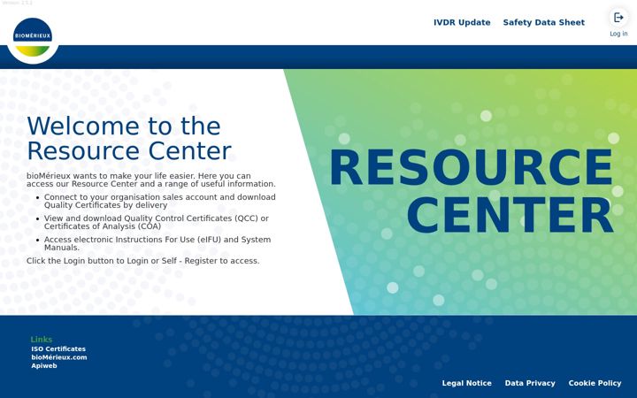 Screenshot of resourcecenter.biomerieux.com