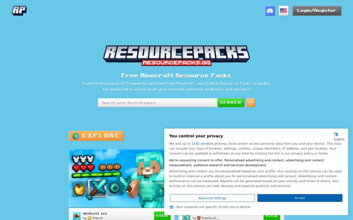Capture d'écran de resourcepacks.gg