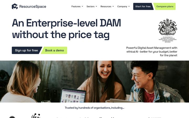 Screenshot of resourcespace.com