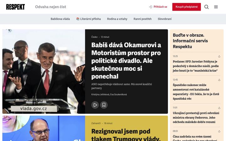 Screenshot of respekt.cz