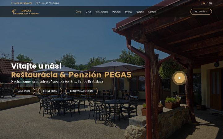 Zrzut ekranu restauraciapenzionpegas.sk