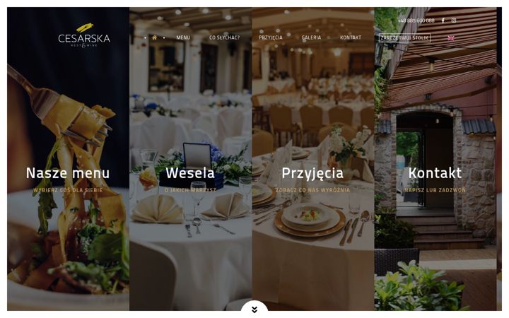 Kuvakaappaus sivustosta restauracja-cesarska.pl