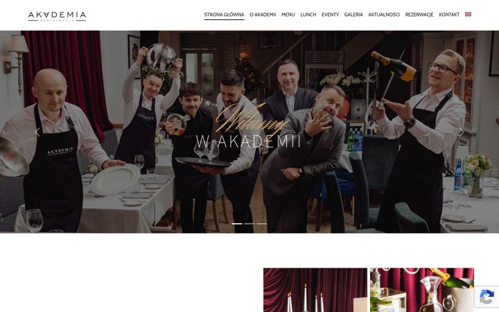 Ekraanipilt saidist restauracjaakademia.pl