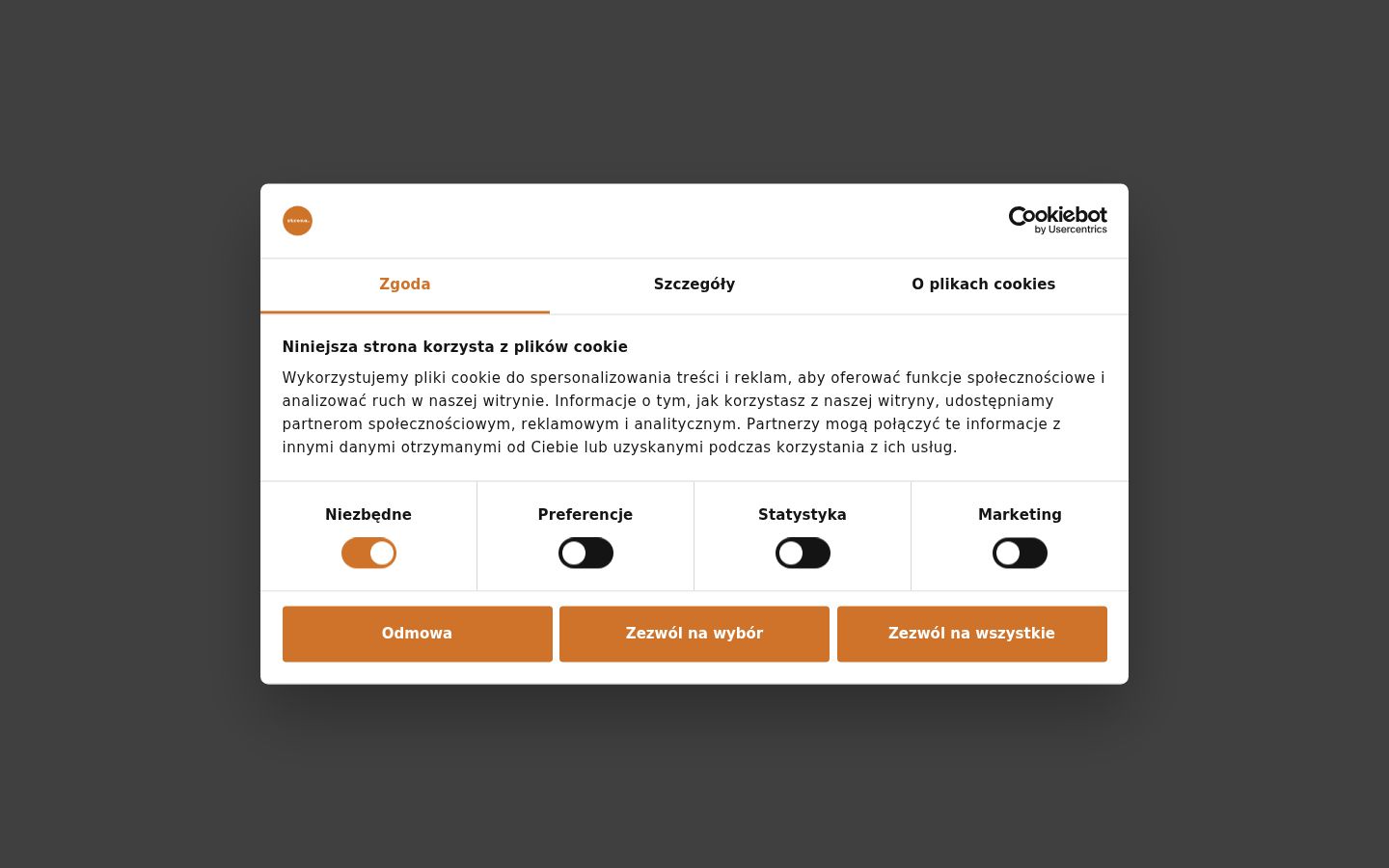 Captura de pantalla del banner de consentimiento mostrado antes de cualquier interacción