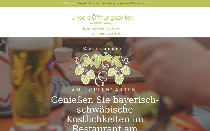 Screenshot of restaurant-am-hopfengarten.de