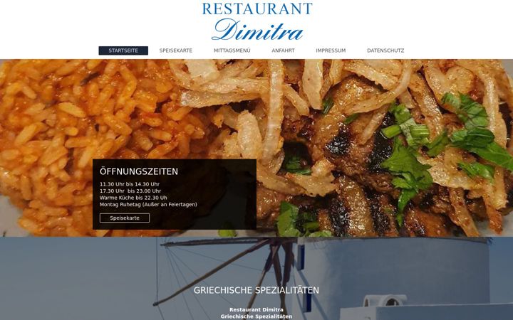 Screenshot of restaurant-dimitra.de