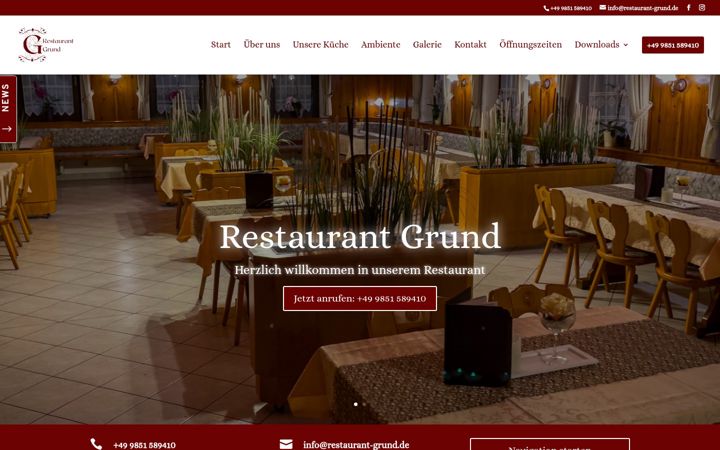 Screenshot of restaurant-grund.de