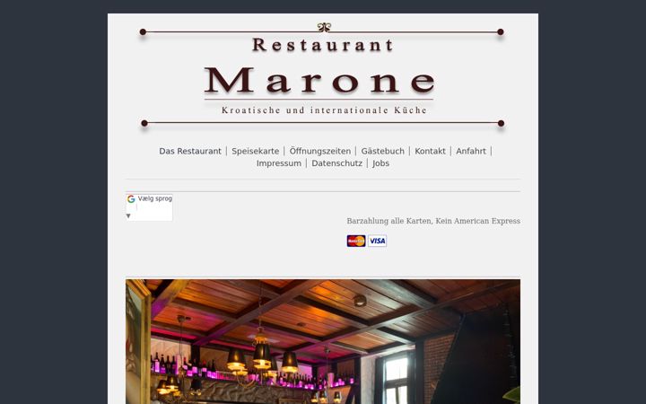 Screenshot of restaurant-marone.de