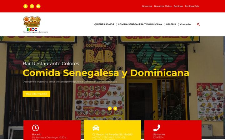 Screenshot of restaurantecolores.com