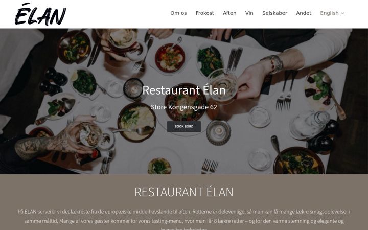 Screenshot of restaurantelan.dk