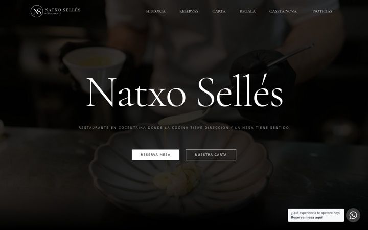 Ekrano kopija restaurantenatxoselles.com