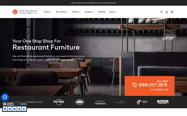 Screenshot of restaurantfurnitureplus.com