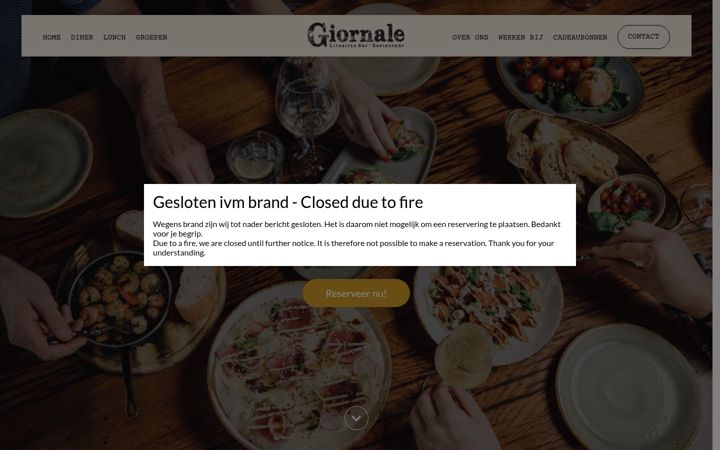 Captura de pantalla de restaurantgiornale.nl