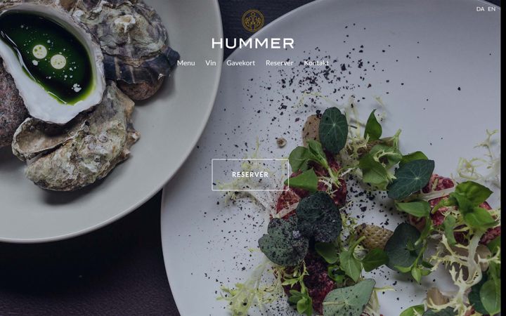 Screenshot of restauranthummer.dk