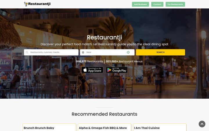 Snímek obrazovky restaurantji.com