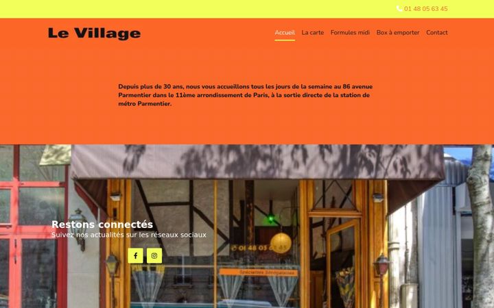Екранна снимка на restaurantlevillage.com