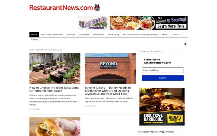 Screenshot of restaurantnews.com