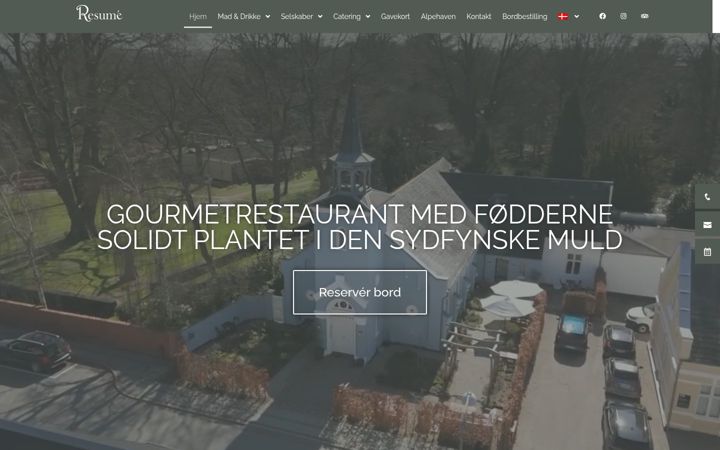 Screenshot ta' restaurantresume.dk