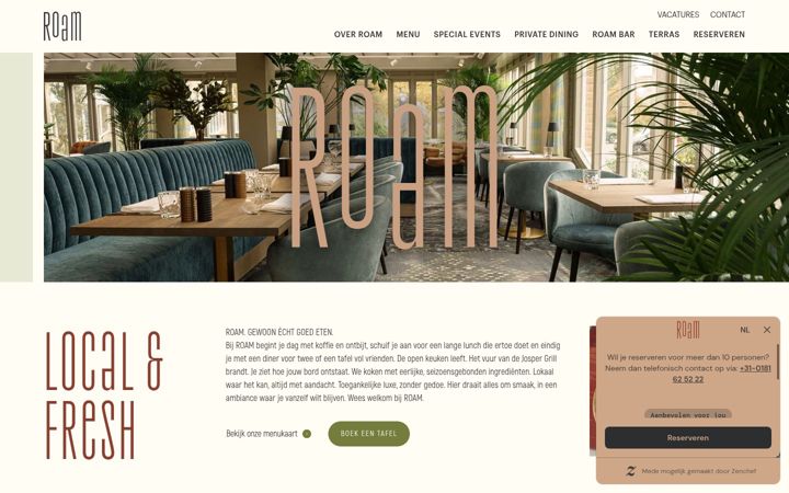 Екранна снимка на restaurantroam.nl