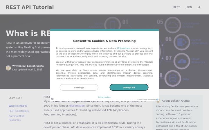 Screenshot of restfulapi.net