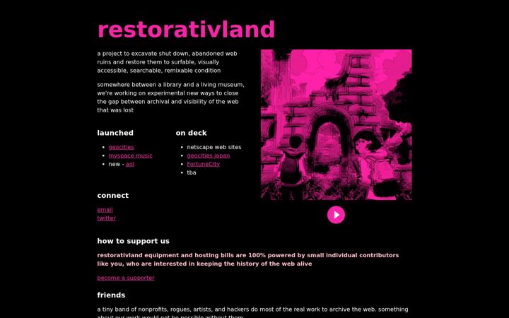 Screenshot of restorativland.org
