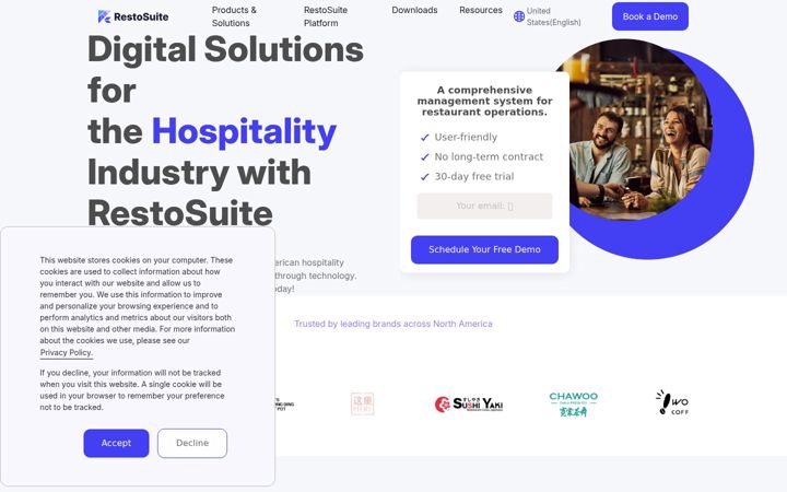 Screenshot of restosuite.ai