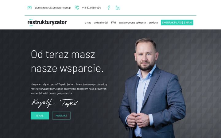Ekrano kopija restrukturyzator.com.pl