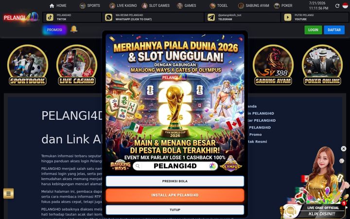 Screenshot of resultpelangi4d.net