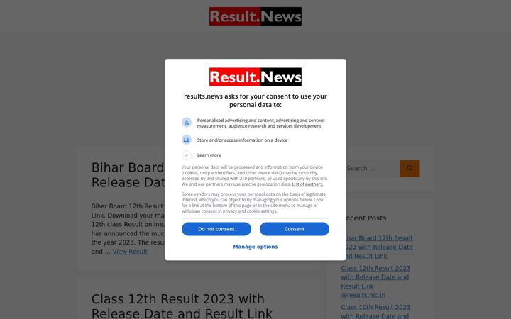 Screenshot stránky results.news