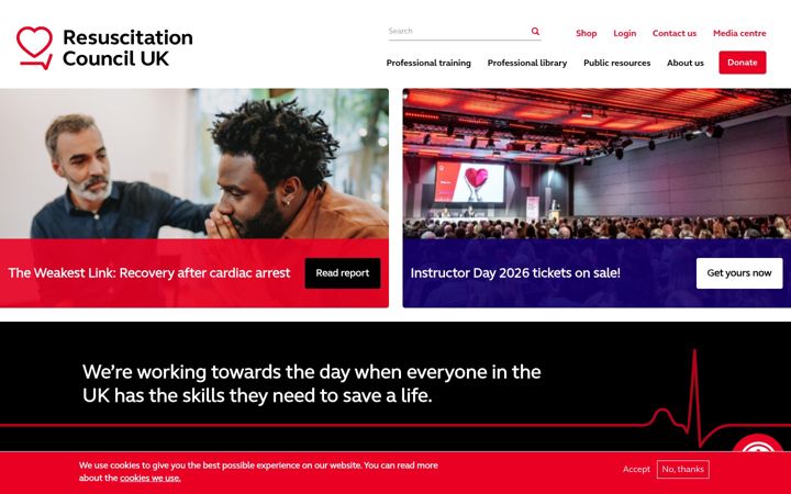 Screenshot of resus.org.uk