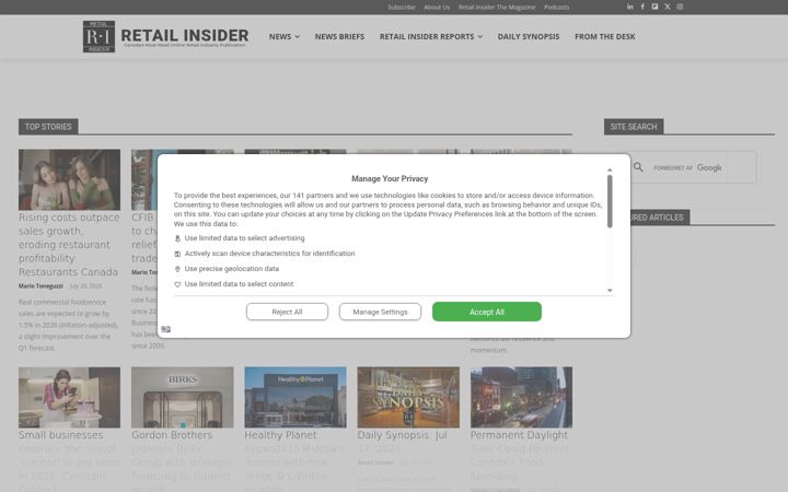 Screenshot of retail-insider.com