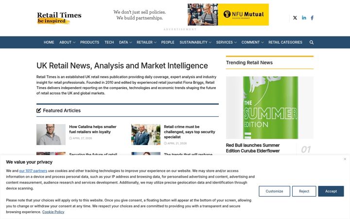 Screenshot of retailtimes.co.uk