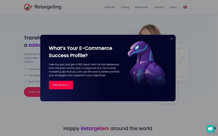 Snímek obrazovky retargeting.biz