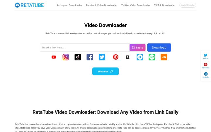 Screenshot of retatube.com
