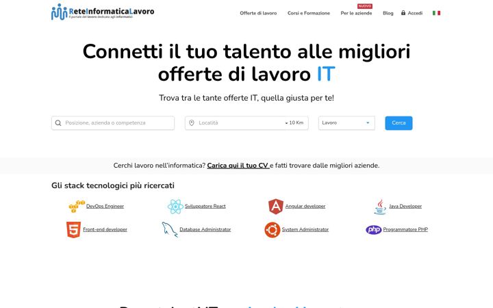 Skærmbillede af reteinformaticalavoro.it