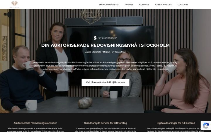 Screenshot of retentio.se