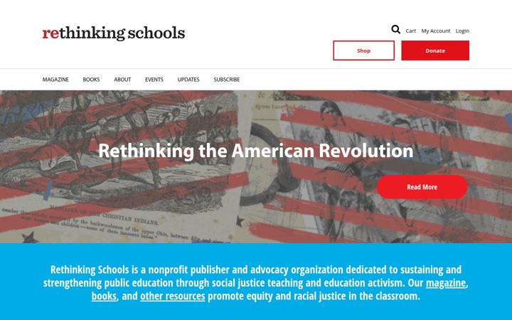 Screenshot of rethinkingschools.org