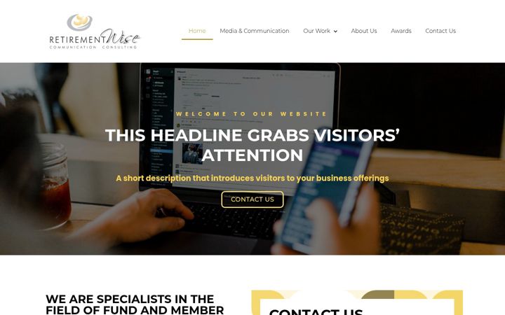 Screenshot of retirementwise.co.za