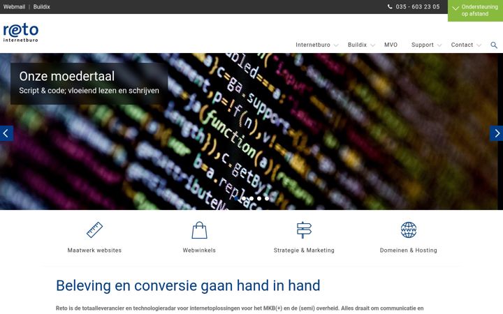 Screenshot of reto.nl