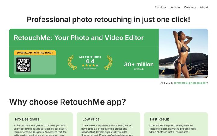 Screenshot of retouchme.com