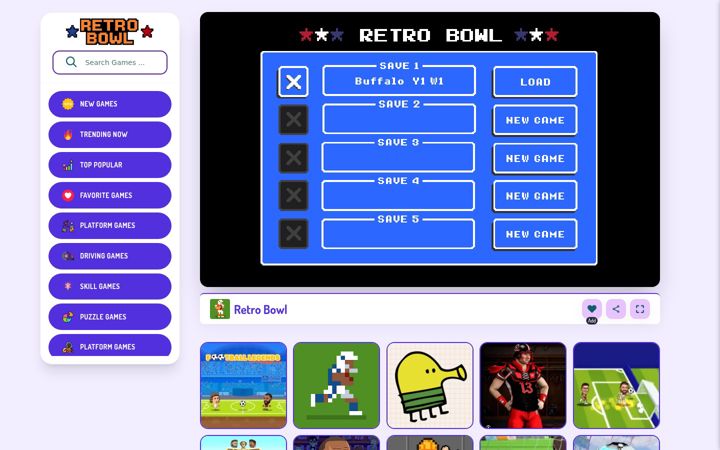 Screenshot of retrobowlfree.com
