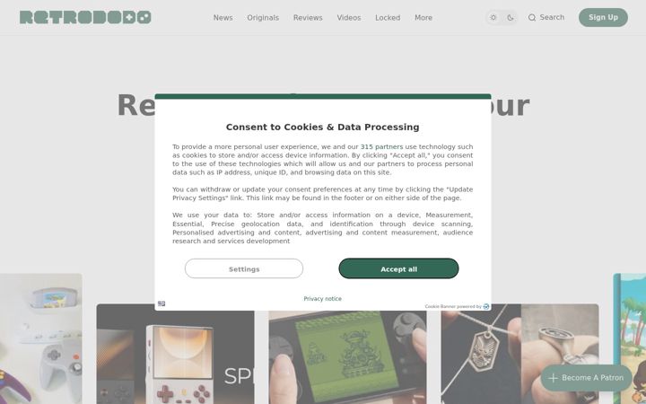 Screenshot of retrododo.com