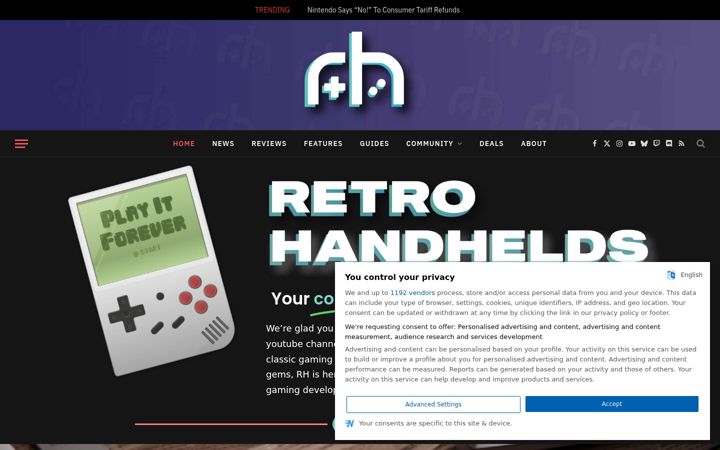 Screenshot von retrohandhelds.gg