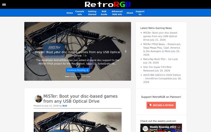 Screenshot von retrorgb.com